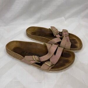 Birkenstock Yao Slide Sandals Women's Size 6 Narrow Pink‎ Leather